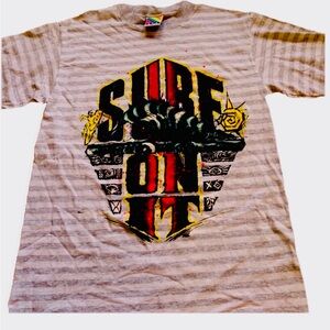 Vintage Striped Surf on it Graphic T-Shirt